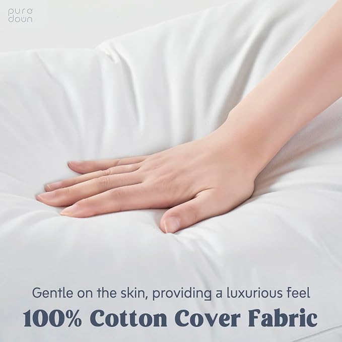 puredown® Goose Feather Down Sleeping Pillows Soft Bed Pillows - Image 3