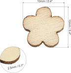 PATIKIL 10mm Wooden Flowers, 50 Pack Unfinished Wood Flowers Blank Wooden - Image 2
