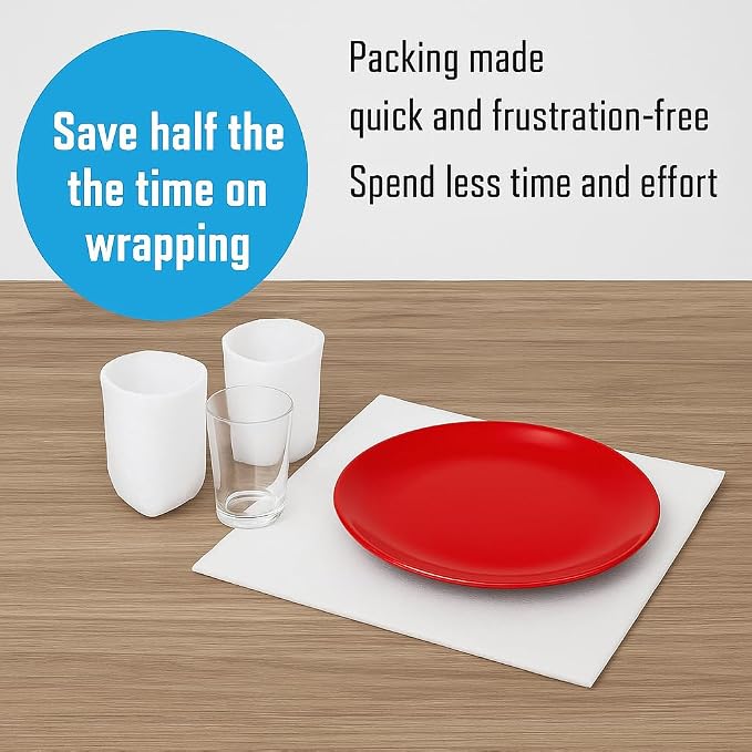 100 Pack Foam Sheets, DAT 12" x 12", 1/16" Thickness, Foam Wrap Cushioning - Image 3