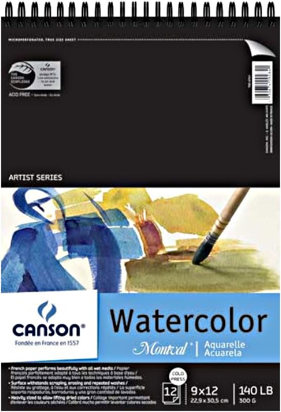 Canson Artist Series Montval Watercolor Paper, Wirebound Pad, 9x12 inches by Unknown