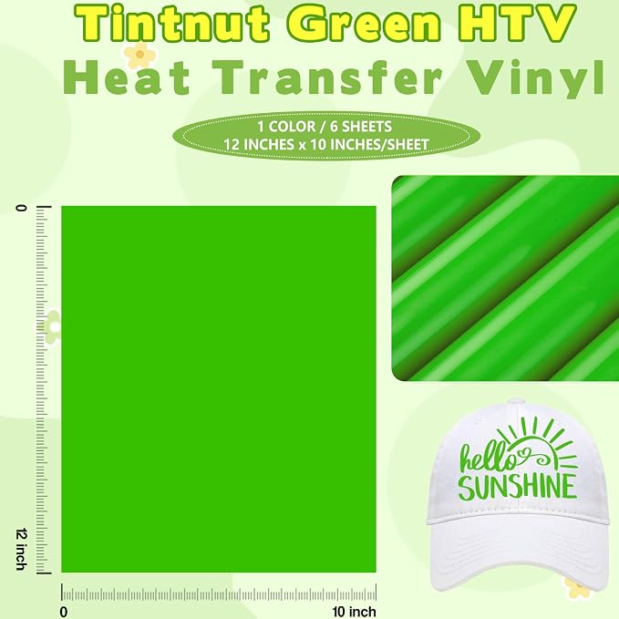 Tintnut Classic Green Heat Transfer Vinyl, easy cut & weed, stretch washable - Image 2