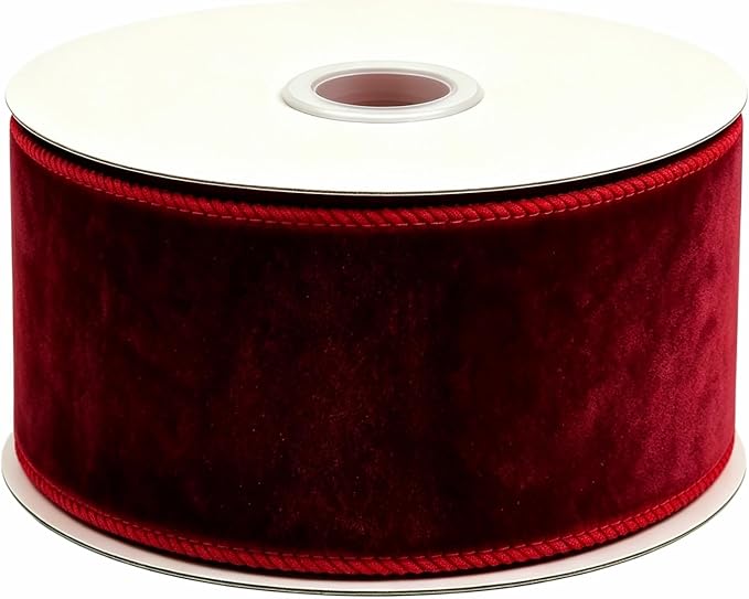 Songye Velvet Ribbon 10 Yards Christmas Velvet Wired Ribbons by Unknown