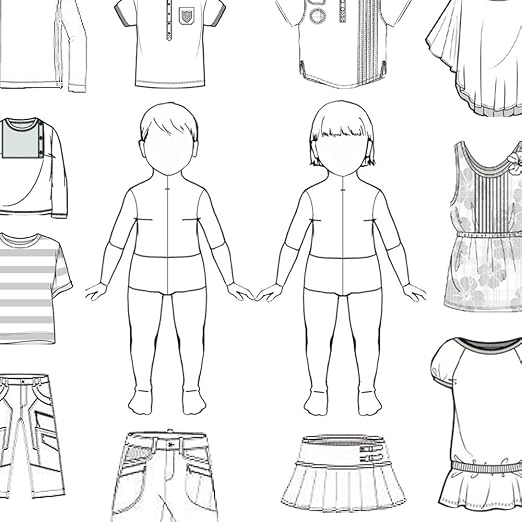 2Pcs Child's French Curve Ruler Sewing Humanoid Patterns Design, Clothing - Image 3
