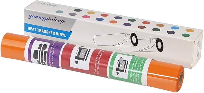 guangyintong Heat Transfer Vinyl Orange HTV Rolls, Glossy Surface HTV Vinyl - Image 7