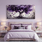 ZESTRILIA Dreamy Purple Butterflies Tree Canvas Wall Art, Enchanted Mystical - Image 5