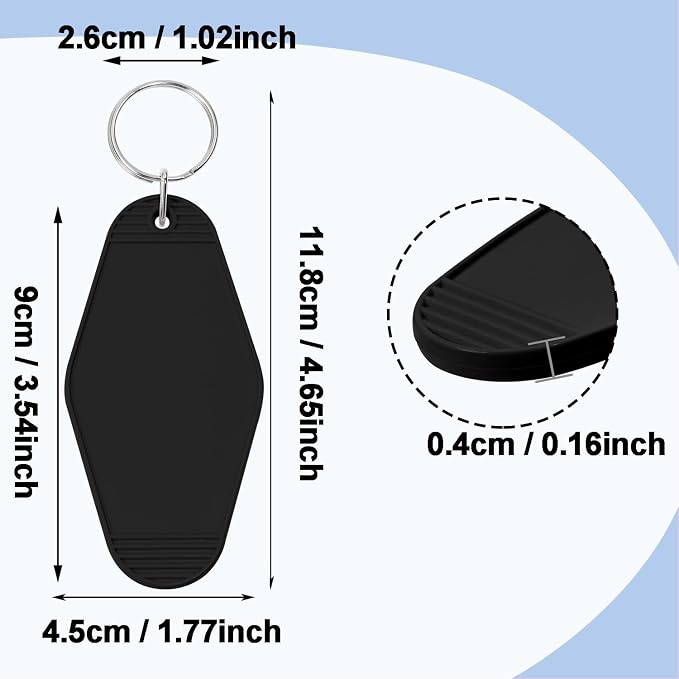 8PCS Motel Keychain Blank Hotel Key Tags Holder - Image 2