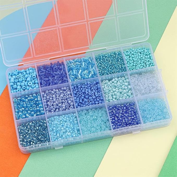 15 Color Glass Seed Tube Bugle Beads Bracelet Jewelry Making Kit, small - Image 3