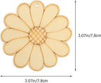 Sewroro 50sets Unfinished Wood Cutouts Blank Craft Shapes - Image 3