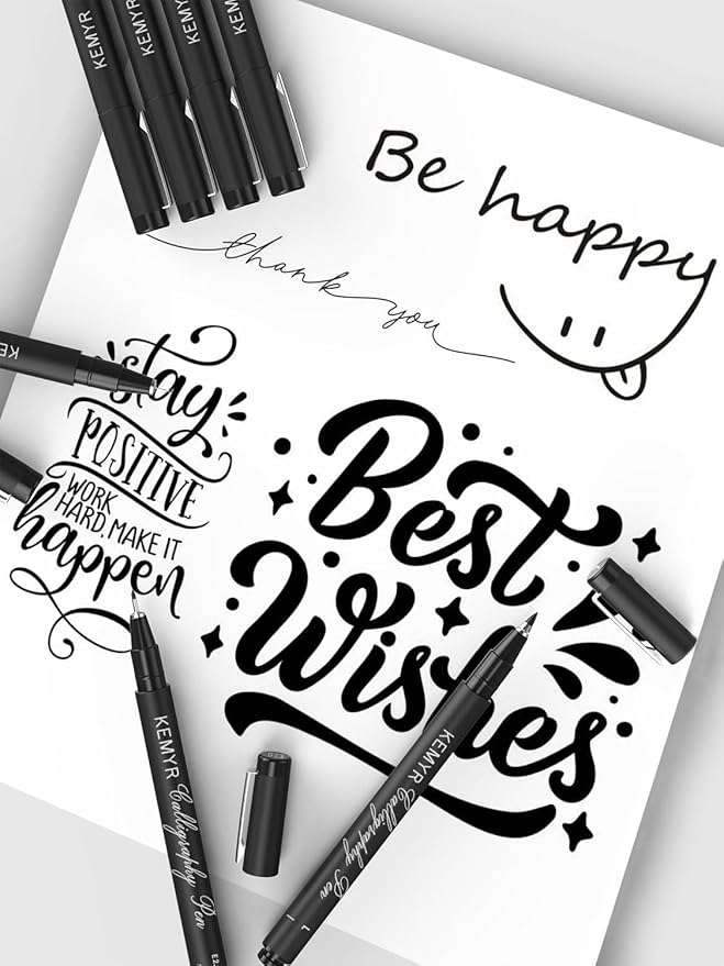 KEMYR 4 Micro Fine liner Drawing Art Pens Calligraphy Pens: 0.4mm Size Black - Image 6