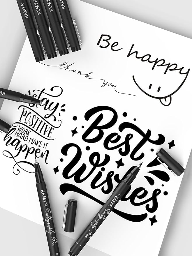 KEMYR 4 Micro Fine liner Drawing Art Pens Calligraphy Pens: 0.5mm Size Black - Image 6