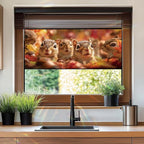 Autumn Squirrel Window Film 17.7 x 39.3 Inch Static Cling Fall Leaves Acorns - Image 6
