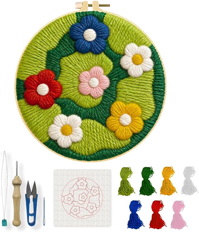 INFUNLY Green Moss Punch Needle Kit by INFUNLY
