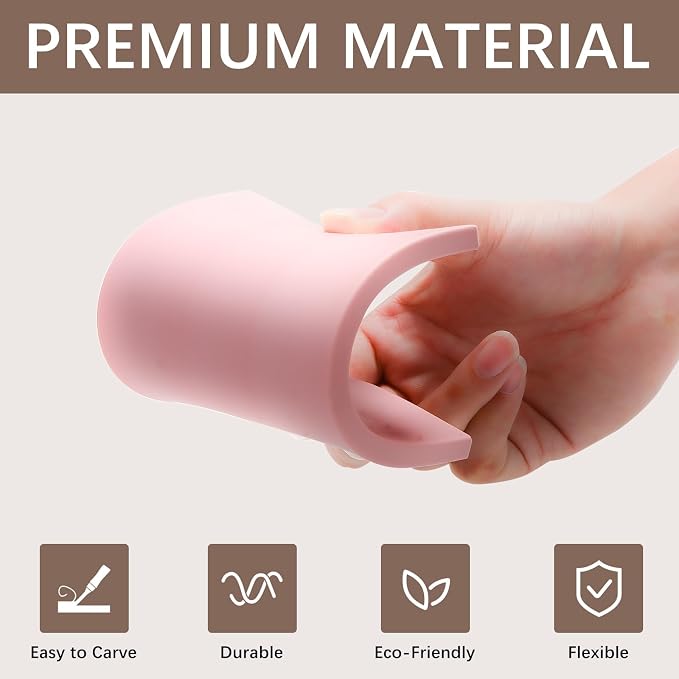 10 Pcs Rubber Stamp Carving Blocks Pink Soft Linoleum Blocks Round 2x2in and - Image 3