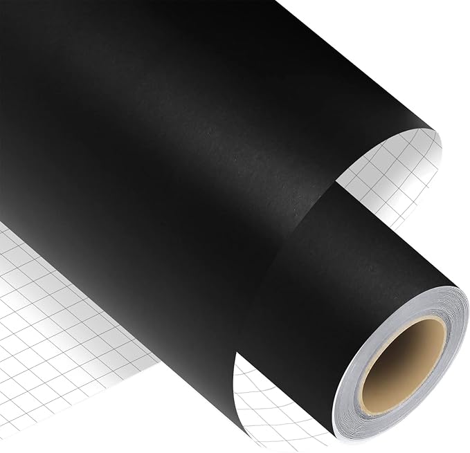 Matt Black Permanent Adhesive Vinyl Roll by Madlie