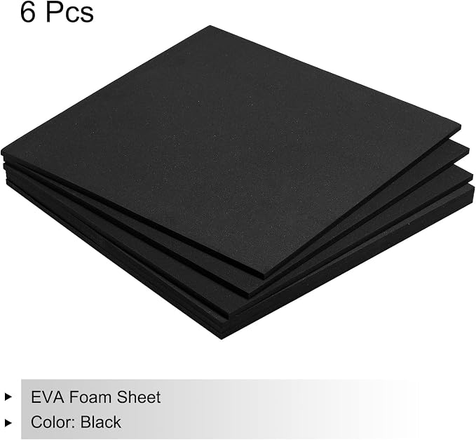 MECCANIXITY EVA Foam Sheets Black 9.8 Inch x 9.8 Inch 5mm Thick Crafts Foam - Image 3