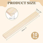 MECCANIXITY 10Pcs Wood Strips Slats, 1/4" x 3/8" x 4" Thin Wood Sticks Flat - Image 2