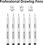 Grabie Micro Fineliner Pens, 6 Black Fine Line Waterproof Drawing Pens - Image 4