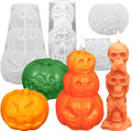 4Pcs Halloween Ghost Candle Silicone Molds Set, DIY 3D Halloween Pumpkin Skull by Unknown