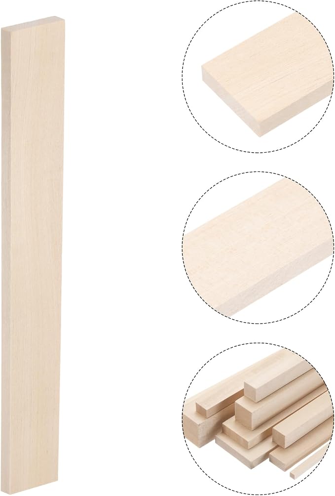 MECCANIXITY 6pcs Wood Sticks, 3/8"x 1.6" x 12" Rectangle Wooden Cube Wood - Image 3