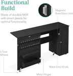 Best Choice Products Large Folding Sewing Table, Caster Wheels, Storage Shelves - Image 7