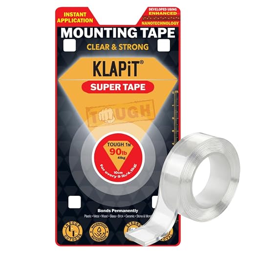 KLAPiT Super Tape Clear Double Sided Heavy Duty Adhesive 40in Enhanced Nano by KLAPiT