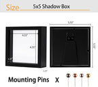 Black 5x5 Shadow Box Display Frame, Premium Linen Backboard and Included - Image 3