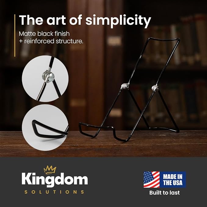 KINGDOM SOLUTIONS MADE IN USA 2-Pack Adjustable Black Metal Easels - Image 6