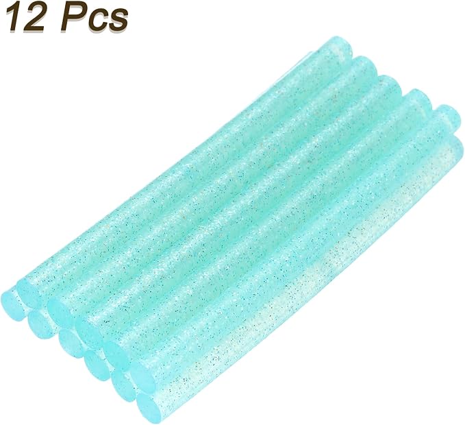uxcell Mini Hot Glue Sticks for Glue Gun 7mm x 100mm Glitter Transparent Blue - Image 3