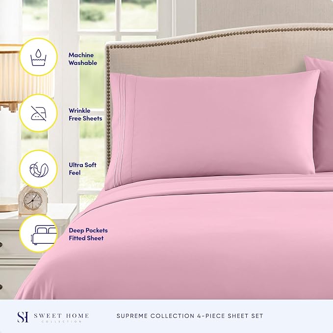 Twin Sheets - Breathable Luxury Sheets - 1800 Supreme Collection Extra Soft - Image 2