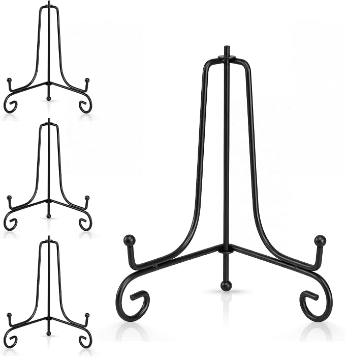 Artliving Plate Stands for Display, 7 Inch Black Iron Easel Plate Display Photo by Artliving
