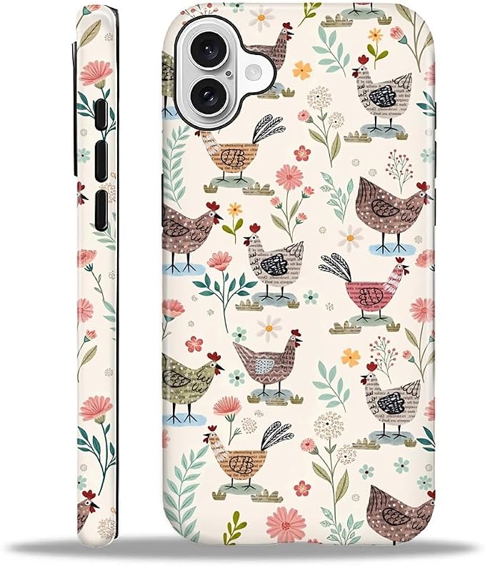 ZHEGAILIAN Case for iPhone 16, Chicken Farmhouse Animal Rooster Durable by Home