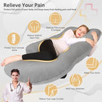 Chilling Home Memory Foam Pregnancy Pillow, J Shape Pregnancy Pillows - Image 2