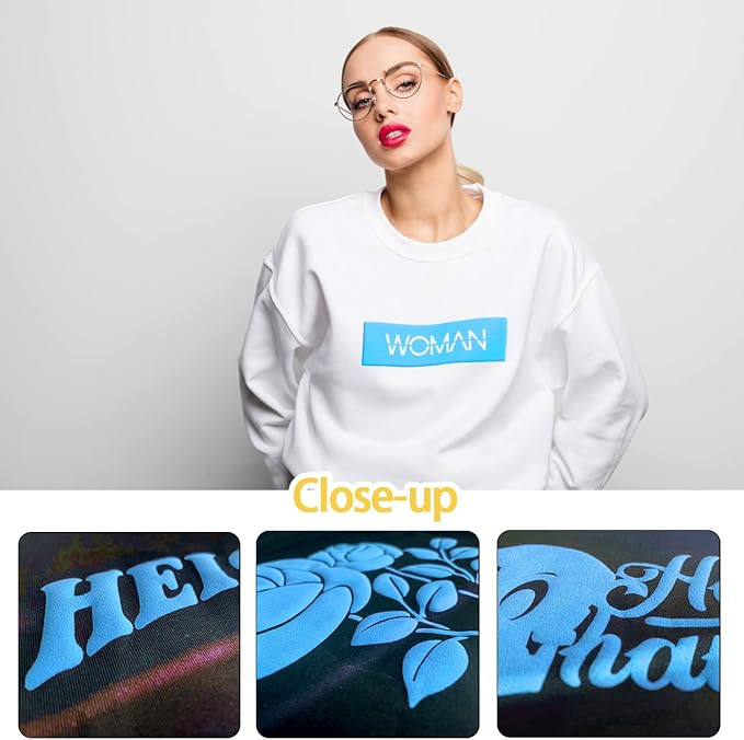 Puff Vinyl Heat Transfer 3 Sheets 12"x10"-Pale Blue | 3D Puffy htv Iron on - Image 3