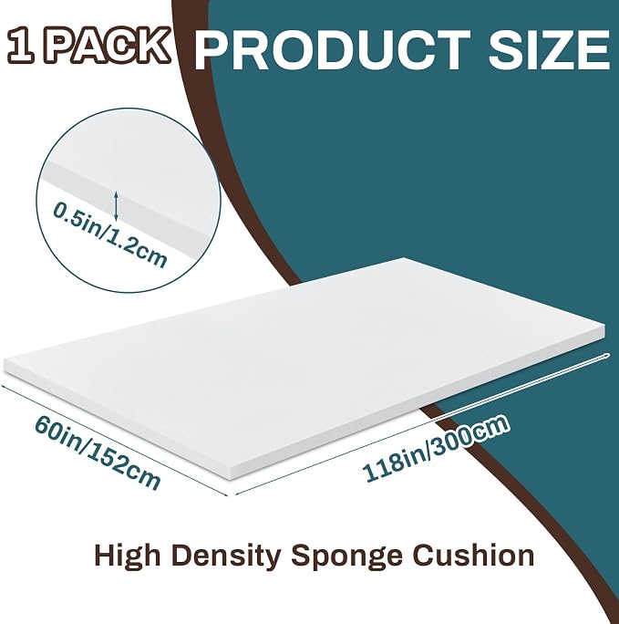 Frienda 1 Pack 118" X 60" X 0.5" Upholstery High Density Craft Sheets Cushion - Image 2