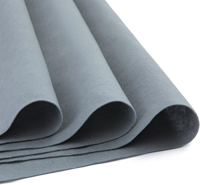 HaoFeiJH Gray Felt Fabric 36" X 36" 1.6mm，Fabric Sheets Soft Woven Acrylic by HaoFeiJH
