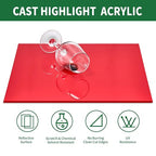 Red Acrylic Sheet 12" x 16" x 1/8", 2 Pack UU&FIL Red Opaque Glossy Cast - Image 4