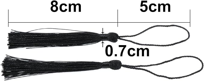 VAPKER 100 Black Silky Tassels 13cm/5-Inch - Image 3