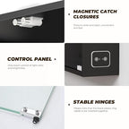 6-Tier Wall Display Case with Glass Doors, LED Sports Card Display Case with - Image 8