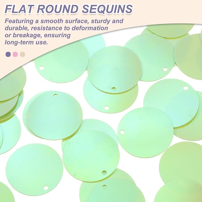 MECCANIXITY 700 Pcs Flat Round Sequins 15mm/0.6 Inch Loose Paillettes Craft - Image 3