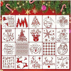 Christmas Stencil 20PCS Reusable Plastic Templates Winter Stencils Christmas by BLOSSOMLAYER