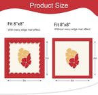 8x8 Picture Frame with Wavy Mat, Wooden Real Glass 8 x 8 Photo Frame - Image 2