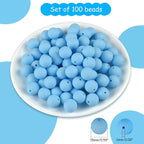 ASTARON 100 Pcs 15mm Silicone Beads - Image 2