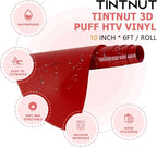 Tintnut Red Puff Heat Transfer Vinyl Roll, easy cut & weed, stretch washable - Image 2