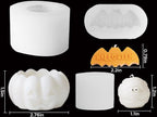 3 Pcs Halloween Candle Silicone Molds Set, DIY Letter Bat, Mummy Ball and 3D - Image 2