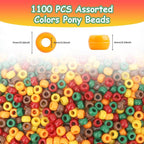 Thanksgiving Pony Beads 1100 Pcs, Fall Beads, Bulk Bead - Image 2