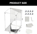 Clear Acrylic Box with Mirrored Back and Base, Removable Display Case with Lid - Image 7
