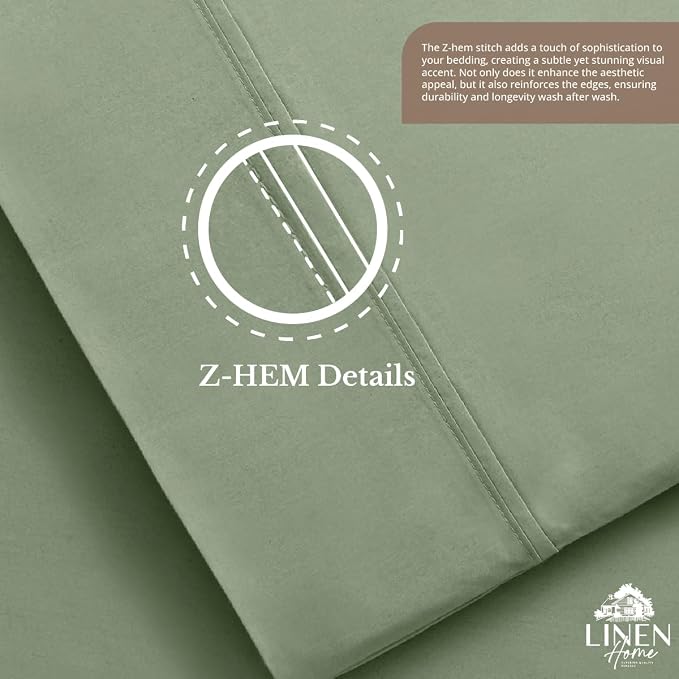 Linen Home 100% Cotton Percale 1 Flat Sheet, Queen Size - Image 6
