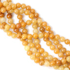 35PCS 10mm Natural Yellow Jade Multi-Color Gemstone Round Loose Beads - Image 4