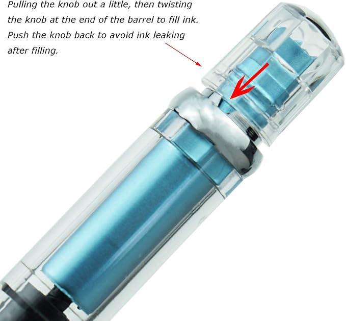 Lanxivi Yongsheng 3008 Piston Fountain Pen EF Extra Fine Nib, Transparent - Image 3