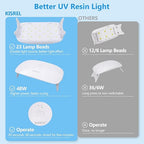 KISREL 400g UV Resin with Light, UV Headlamp 22 Beads 36W, Larger Size Light - Image 4